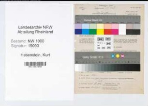 Entnazifizierung Kurt Hasenstein, geb. 03.05.1910 (Bergmann)
