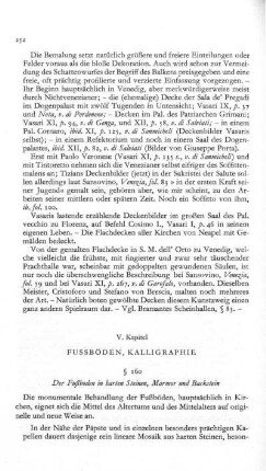 V. Fussböden, Kalligraphie