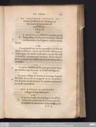 Des Rentes Eoncieres volages & hypothecques.