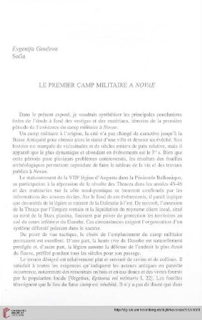 14: Le premier camp militaire à Novae