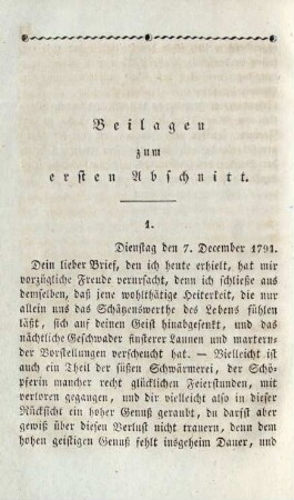 Beilagen zum ersten Abschnitt