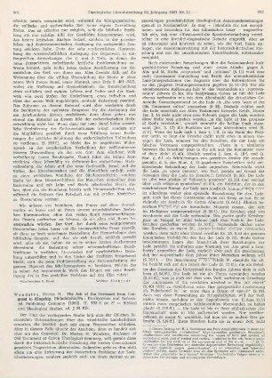 901-903 [Rezension] Woudstra, Marten H., The ark of the covenant from conquest to kingship