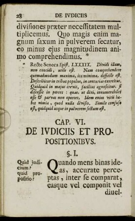 Cap. VI. De iudiciis et propositionibus.