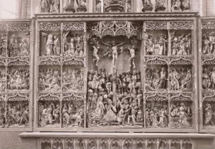 Flügelaltar : Flügelaltar. Holz, geschnitzt, gefaßt (1480/1510). Salzwedel, Marienkirche