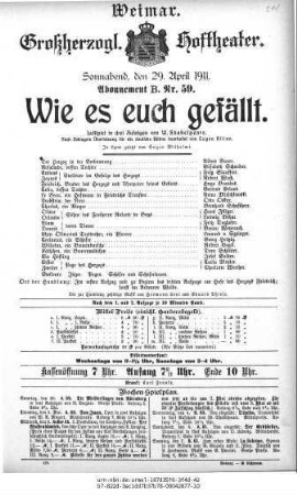 Wie es Euch gefällt