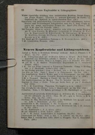 Neuere Kupferstiche und Lithographieen.