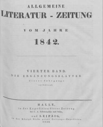 1842: Allgemeine Literatur-Zeitung