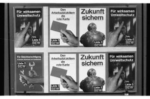 Kleinbildnegativ: SEW- und SPD-Plakate, 1985