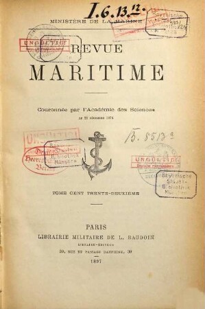 La revue maritime : informations, actualités, documentation maritime. 132. 1897