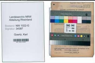 Entnazifizierung Karl Goertz , geb. 07.10.1891 (Bahnbeamter)