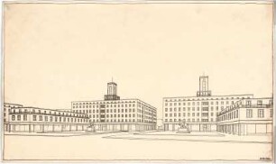 Billing, Hermann; Karlsruhe (Baden-Württemberg); Ettlinger Tor, Bebauung - Perspektive