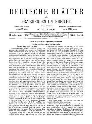 Zum deutschen Sprachunterricht