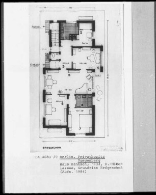 Haus Bahnsen, B.-Nikolassee, Grundriss Erdgeschoss