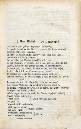 Sammlung von französischen Wörtern und Redensarten mit Angabe der Abstammung, oder Vocabulaire étymologique : sammt einem Anhange über das Geschlecht der französischen Hauptwörter