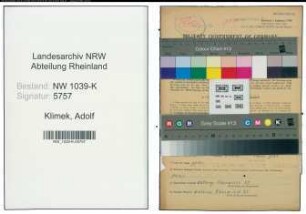 Entnazifizierung Adolf Klimek , geb. 06.12.1885 ()