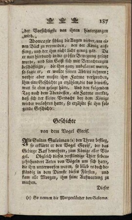 Geschichte von dem Vogel Greif.