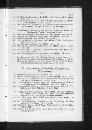 D. Astronomie, Geodäsie, Geophysik, Meteorologie