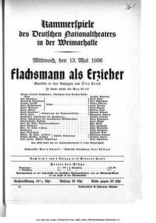 Flachsmann als Erzieher
