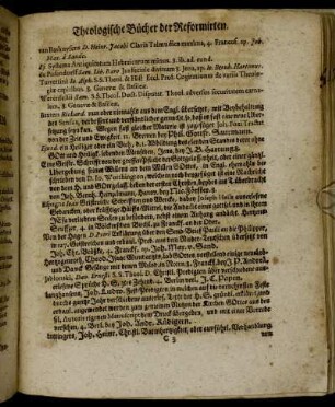 Theologische Bücher der Reformirten.