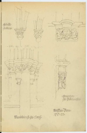 Dom, Wetzlar: Details Pfeiler (aus: Skizzen- und Fotoalbum 2)