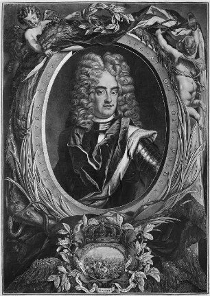 Bildnis August des Starken : Bildnis August des Starken als König von Polen. Schabblatt. aus: Atlas Royal (Band Sachsen)