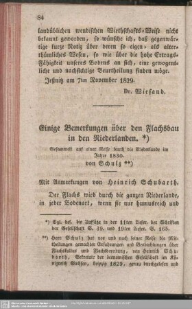 Einige Bemerkungen über den Flachsbau in den Niederlanden