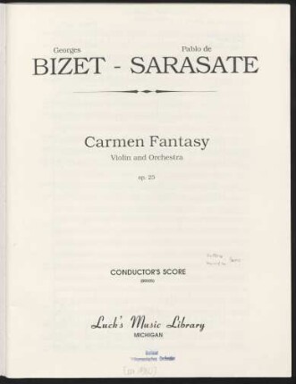 Carmen fantasy : Violin and orchestra : op. 25