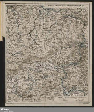 Karte des östlichen Erz- und Böhmischen Mittelgebirges