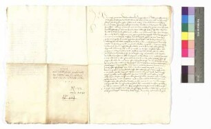 Schuldbrief Graf Kraft von Hohenlohe gegen Hans Lesch über 165 fl für erkaufte Güter (Abschrift).
