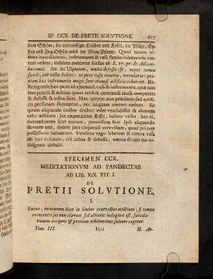617-620, Sp. 210. De Pretii solutione