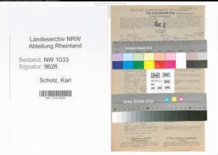 Entnazifizierung Karl Scholz , geb. 09.03.1921 (Dreher)