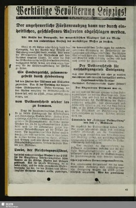 [Flugblatt der Bezirksleitung Westsachsen der KPD zum Volksentscheid über die Fürsteneignung, 1926]
