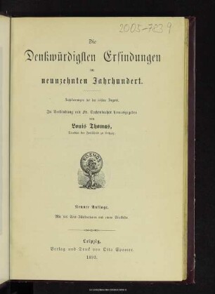 Die denkwürdigsten Erfindungen im neunzehnten Jahrhundert : Schilderungen für die reifere Jugend. 2. Teil