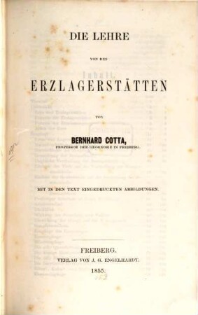 Die Lehre von den Erzlagerstätten