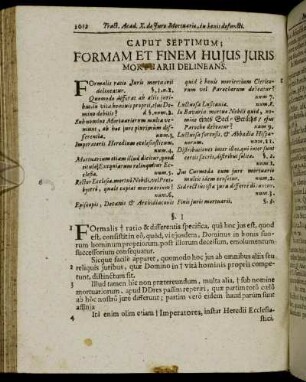 Caput Septimum. Formam Et Finem Hujus Juris Mortuarii Delineans.