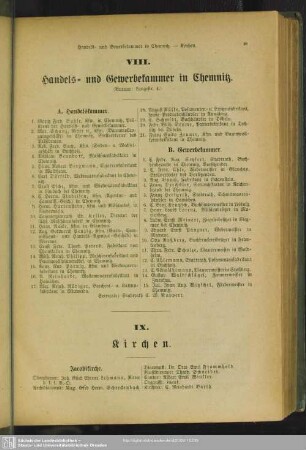 VIII. Handels- und Gewerbekammer in Chemnitz