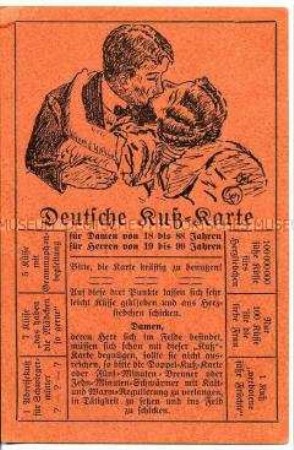 Humoristische Postkarte zur Versorgung im Ersten Weltkrieg