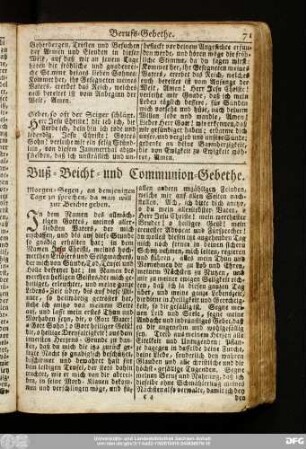Buß- Beicht- und Communion-Gebethe.