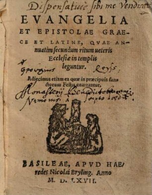 Evangelia et Epistolae graece et latine, quae annuatim ... in ecclesia leguntur