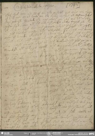 Eigenh. Brief von Johanna Christiane Erdmuthe Schlegel an August Wilhelm von Schlegel, Hannover, 1794