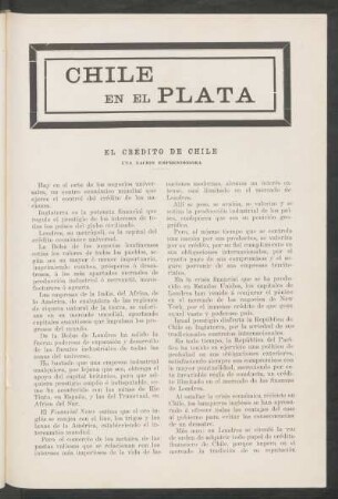 El crédito de Chile : Una nación emprendedora