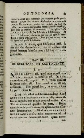 Cap. III. De Necessario Et Contingente