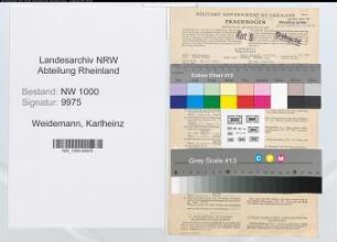 Entnazifizierung Karlheinz Weidemann, geb. 25.11.1921 ()