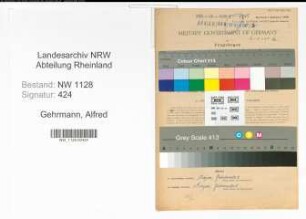 Entnazifizierung Alfred Gehrmann , geb. 25.10.1911 (Justizbeamter)