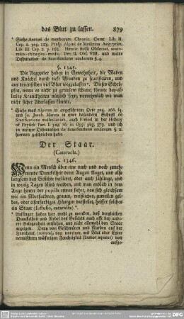 Der Staar. (Cataracta.)
