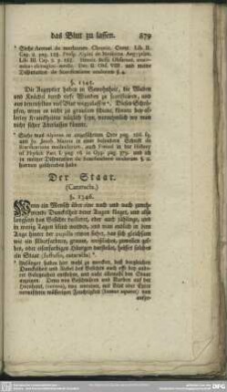 Der Staar. (Cataracta.)