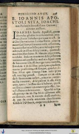 B. Ioannis Apostoli vita.