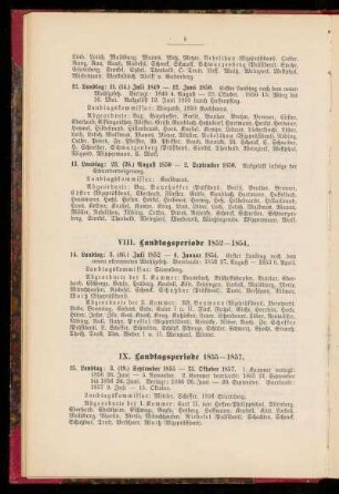 VIII. Landtagsperiode 1852-1854.