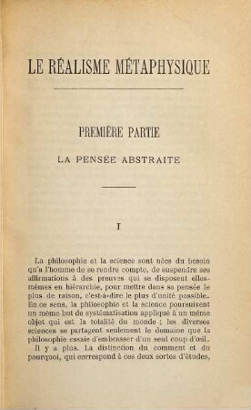 Le réalisme métaphysique