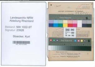 Entnazifizierung Kurt Stoecker , geb. 08.08.1913 (Vertreter)
